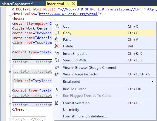 Copying Head Content